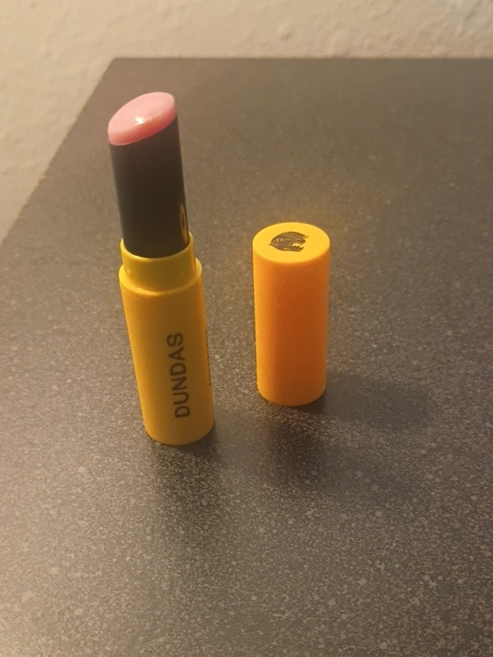 DUNDAS Yellow Tube Lip Balm with Soft Pink Tint